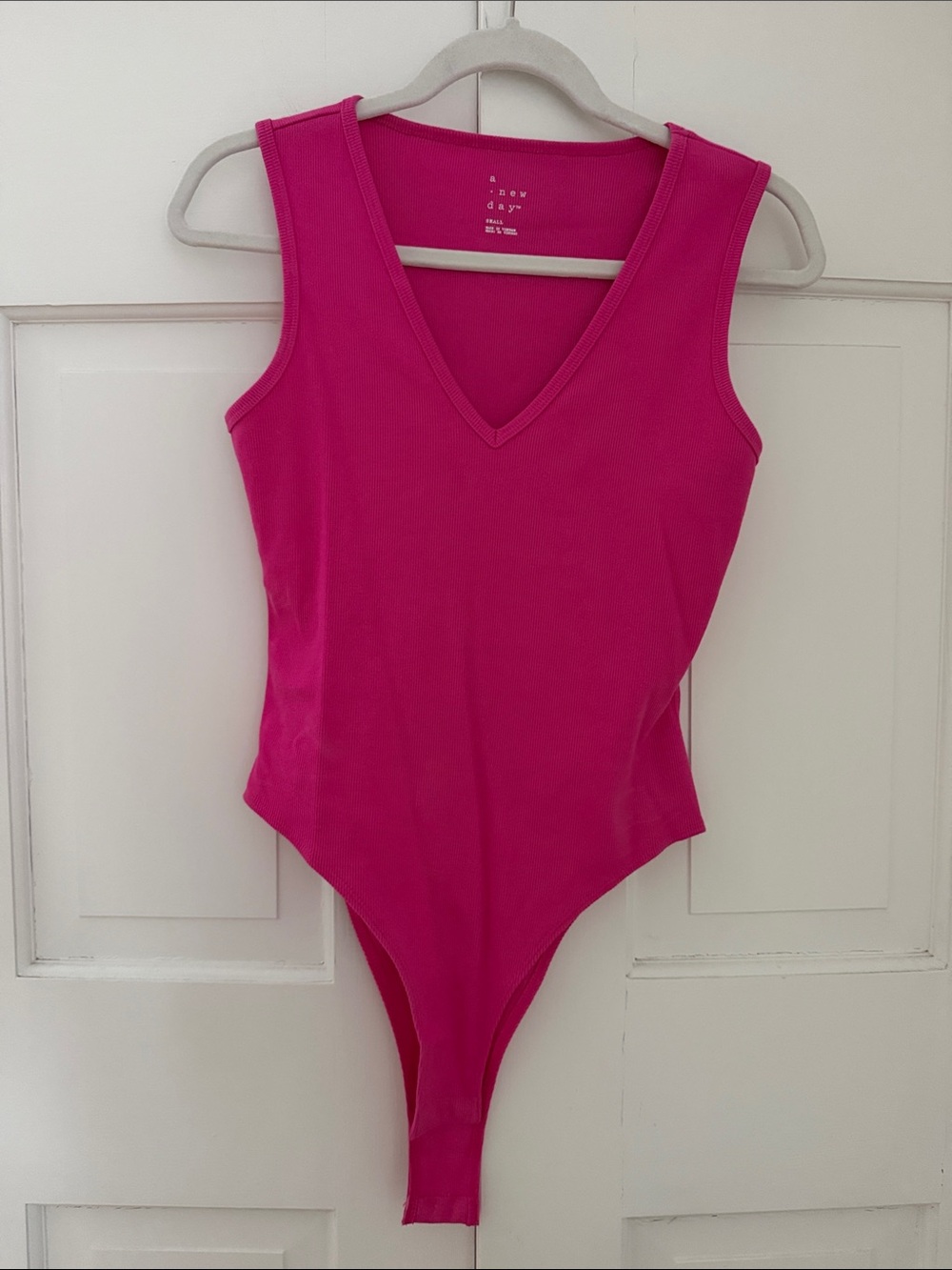a new day Hot Pink V-Neck Sleeveless Bodysuit